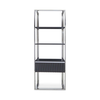 Genoa Hi Gloss Grey Shelf Unit