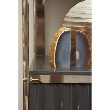 Genoa Grey and Stainless Steel Shelf Unit