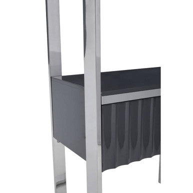 Genoa Grey and Stainless Steel Shelf Unit