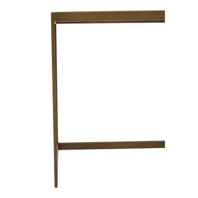 Natural Oak Veneer Large Side Table with Brown Brushed Brass Steel Sledge Base, Grenoble