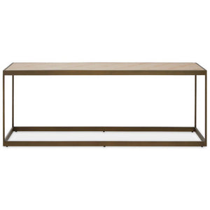 Grenoble Oak Veneer and Brushed Brass Coffee Table