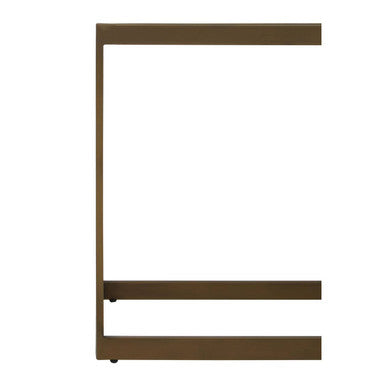 Brown Oak Veneer Top and Brushed Brass Frame Coffee Table, Grenoble