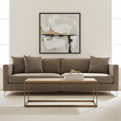 Grenoble Oak Veneer and Brushed Brass Coffee Table