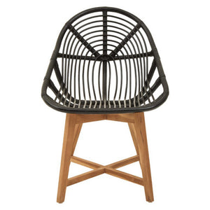 Manado Black Natural Rattan And Teak Chair