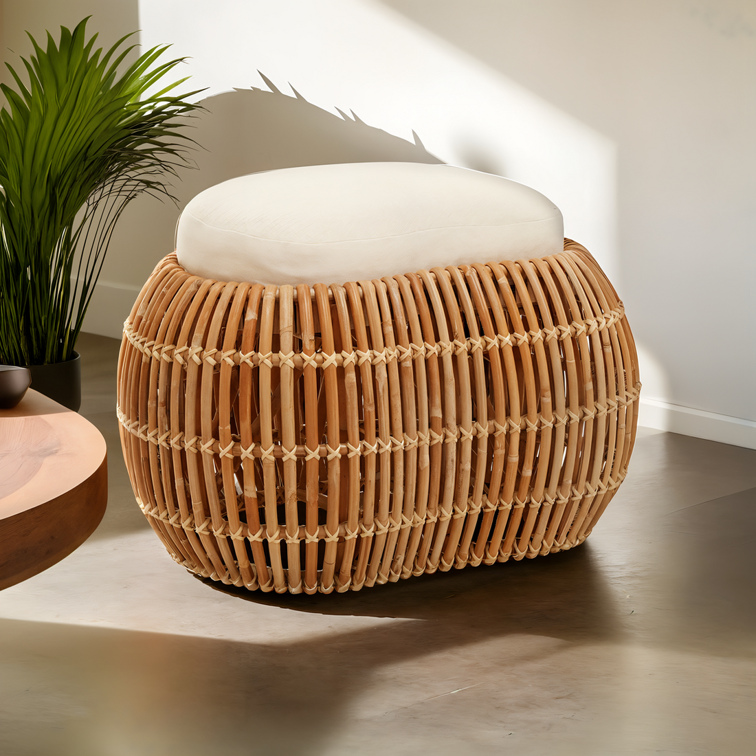 Manado Natural Rattan Bean Bench - Image 1