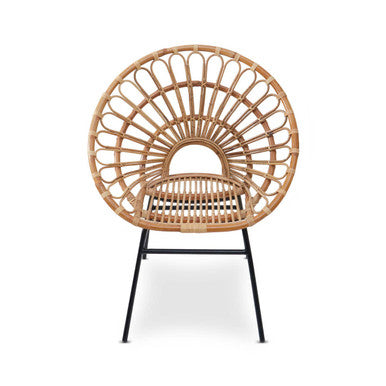 Java Natural Rattan Flared Back Chair