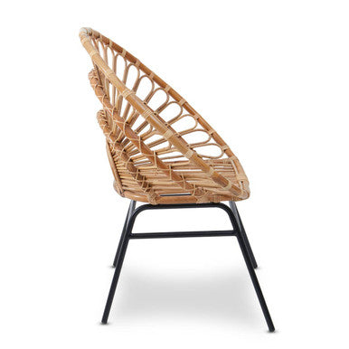 Java Natural Rattan Flared Back Chair