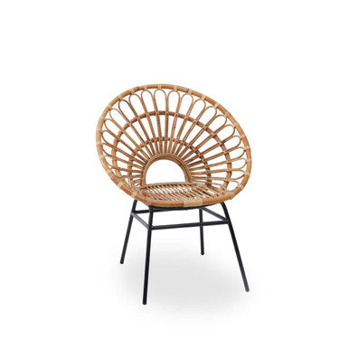 Java Natural Rattan Flared Back Chair