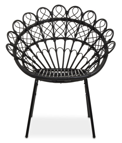 Java Black Natural Rattan Peacock Chair