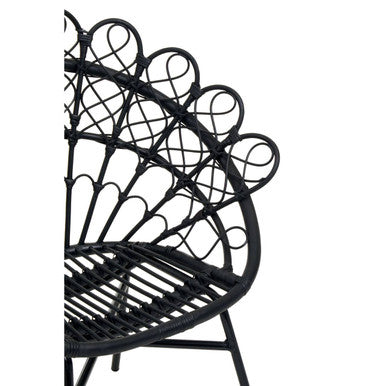Java Black Natural Rattan Peacock Chair