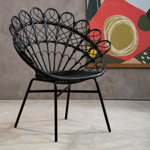 Java Black Rattan Peacock Chair