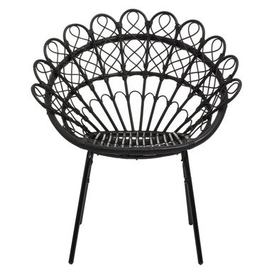 Java Black Natural Rattan Peacock Chair