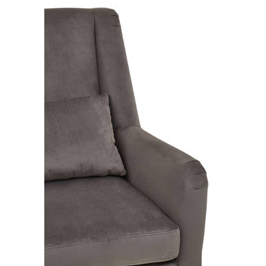 Doucet Grey Velvet Chair With Gold Finish Legs - Image 8