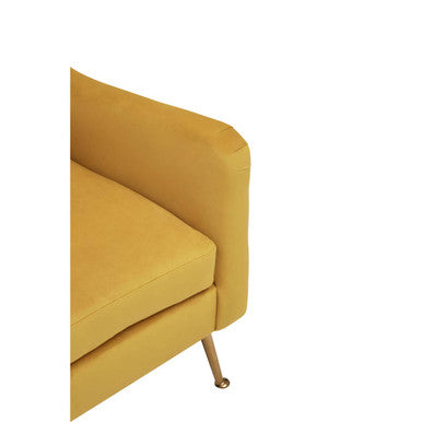 Doucet Yellow Velvet Chair With Gold Finish Legs - Image 6