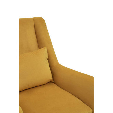 Doucet Yellow Velvet Chair With Gold Finish Legs - Image 9