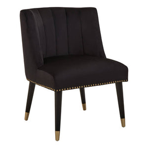 Doucet Black Velvet Chair With Black Leg