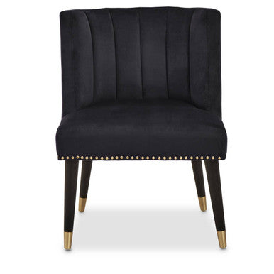 Doucet Black Velvet Chair With Black Leg