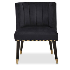 Doucet Black Velvet Dining Chair With Black Legs