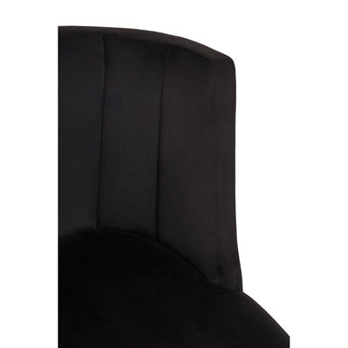 Doucet Black Velvet Chair With Black Leg