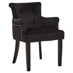 Doucet Black Velvet Chair With Ring Back