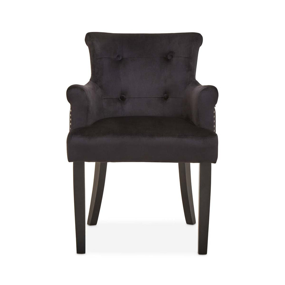 Doucet Black Velvet Chair With Ring Back