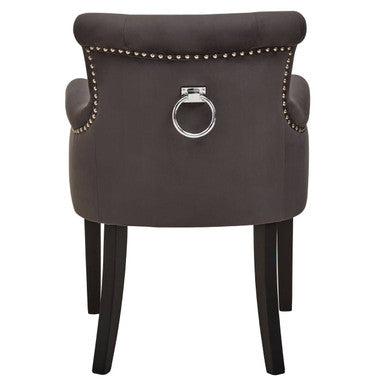 Doucet Grey Velvet Chair With Ring Back