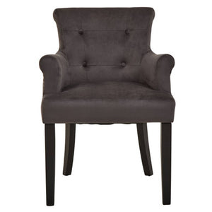 Doucet Grey Velvet Dining Chair With Ring Back
