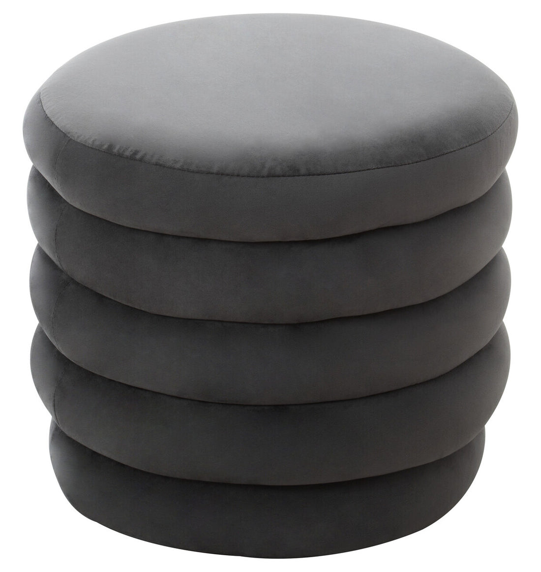 Helen Graphite Velvet Round Footstool