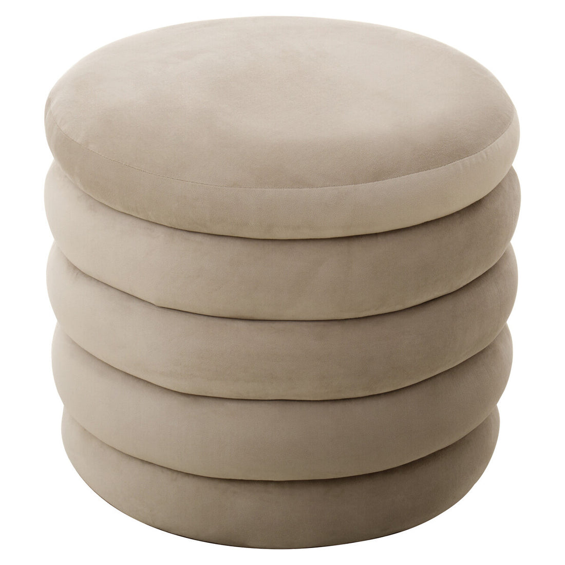 Helen Mink Velvet Round Footstool - Image 3