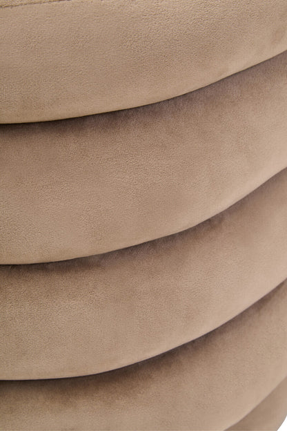 Helen Mink Velvet Round Footstool