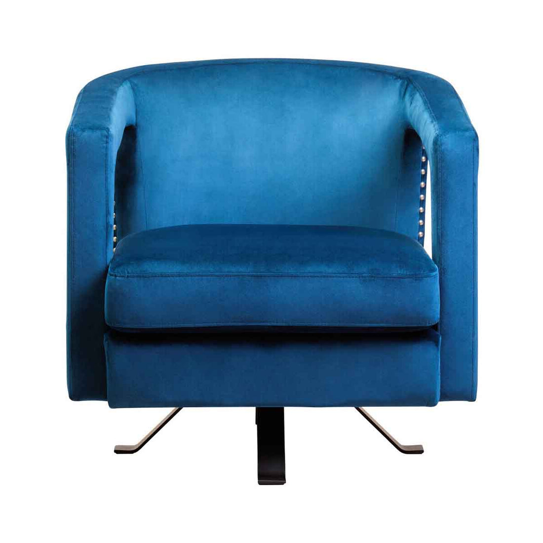 Hestia Blue Velvet Revolving Chair