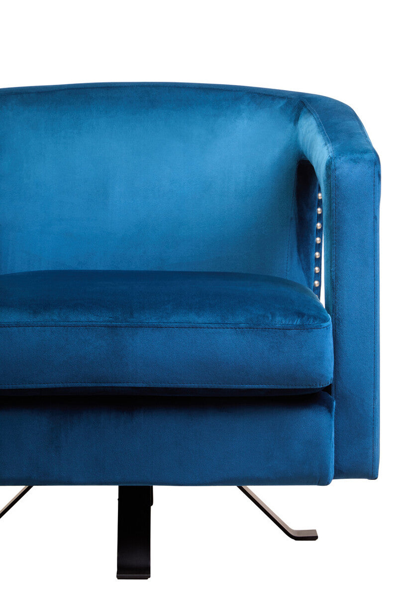 Hestia Blue Velvet Revolving Chair