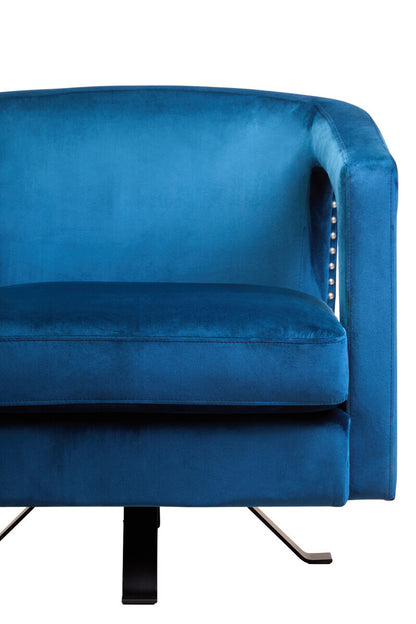 Hestia Blue Velvet Revolving Chair