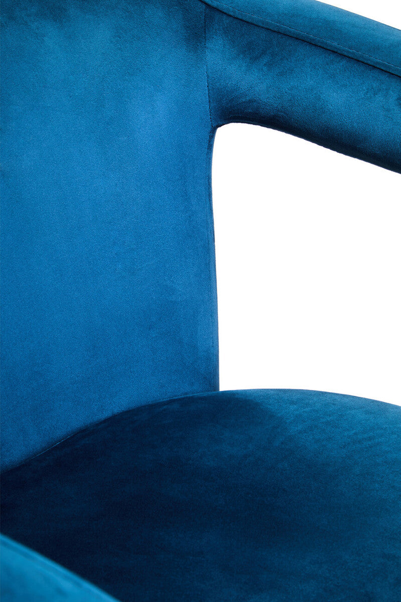 Hestia Blue Velvet Swivel Chair