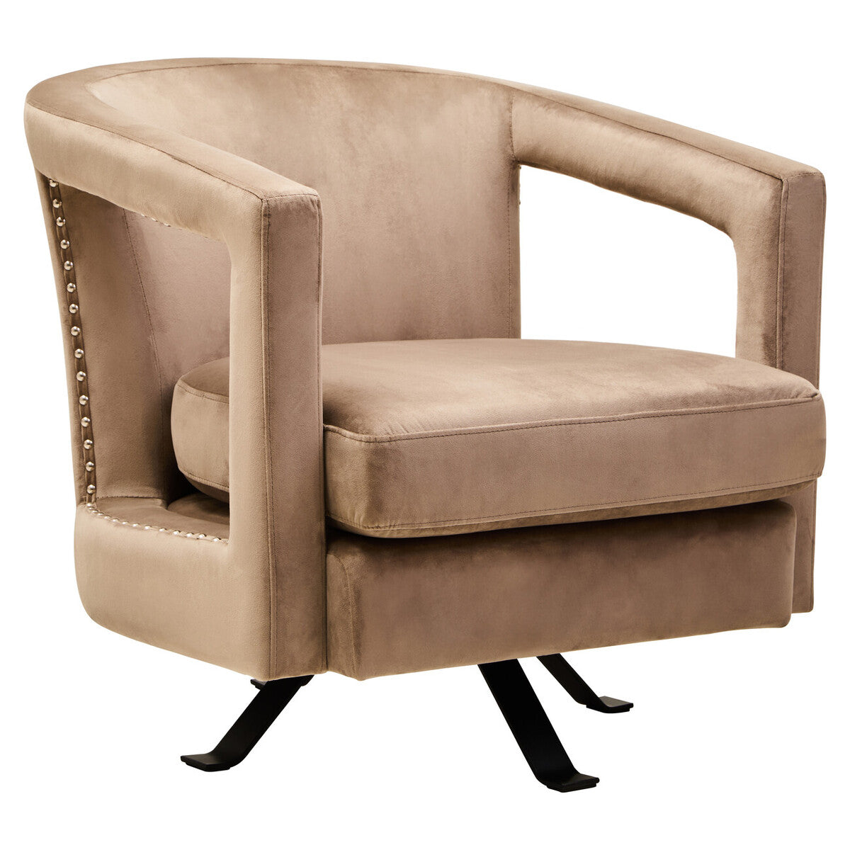 Hestia Mink Velvet Revolving Chair