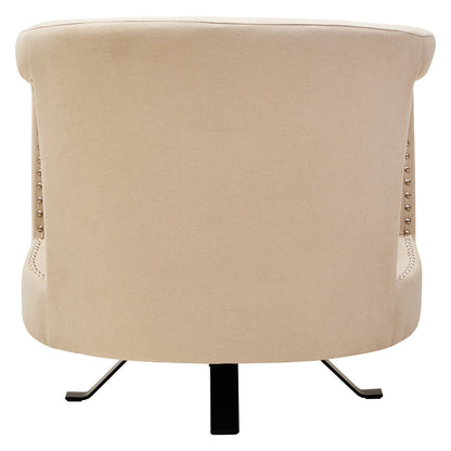 Hestia Beige Velvet Revolving Chair
