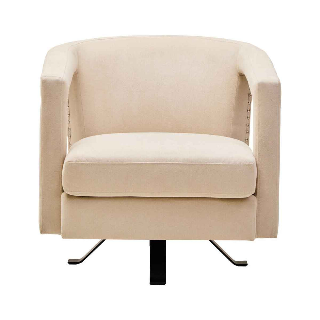 Hestia Beige Velvet Revolving Chair