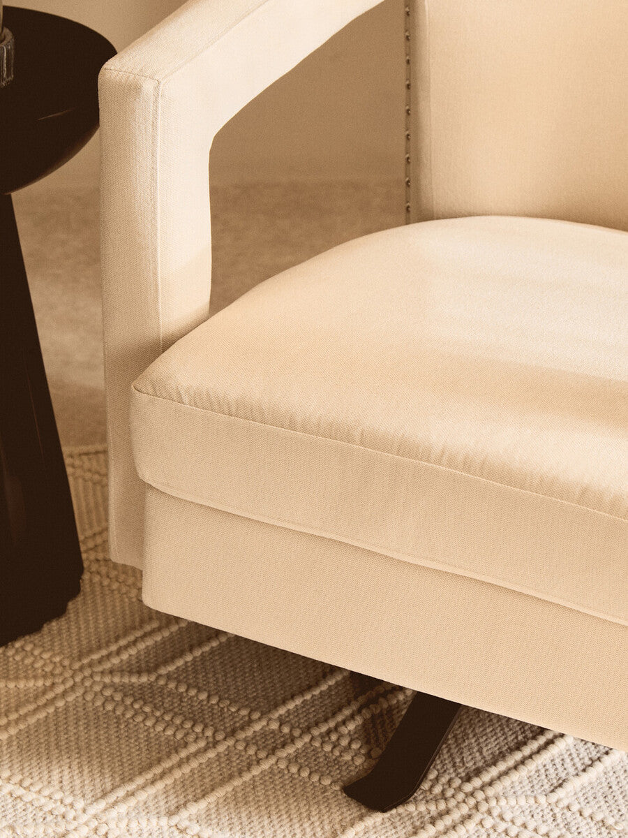 Hestia Beige Velvet Swivel Chair