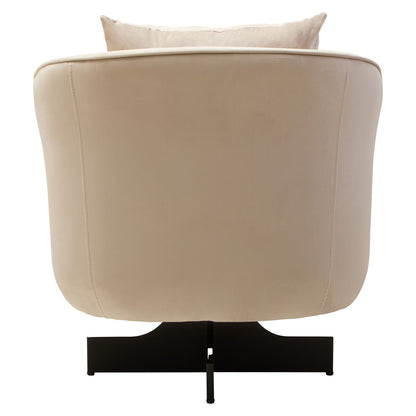 Hale Cream Velvet Revolving Chair