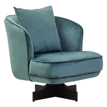Hale Azure Velvet Revolving Chair