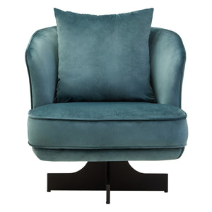 Hale Azure Velvet Revolving Chair