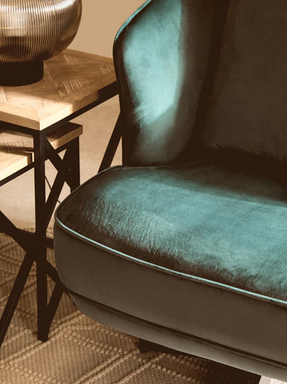 Hale Azure Velvet Revolving Chair