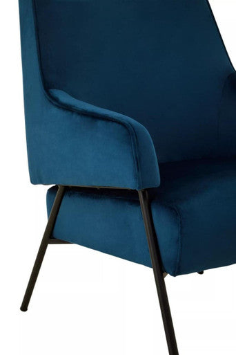 Henia Blue Velvet Chair - Image 6
