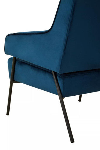 Henia Blue Velvet Chair - Image 8
