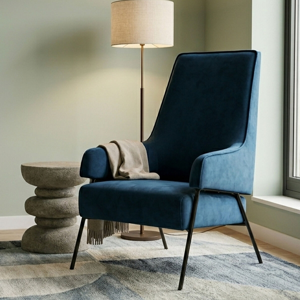 Blue Velvet Chair | Henia