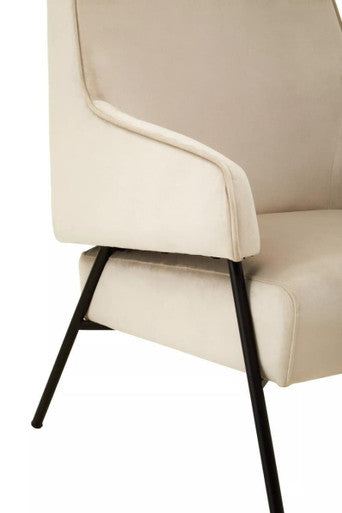 Henia Cream Velvet Chair - Image 6
