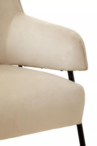 Henia Cream Velvet Chair - Image 7