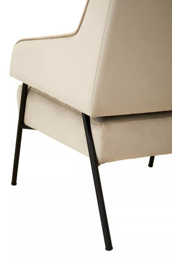 Henia Cream Velvet Chair - Image 8