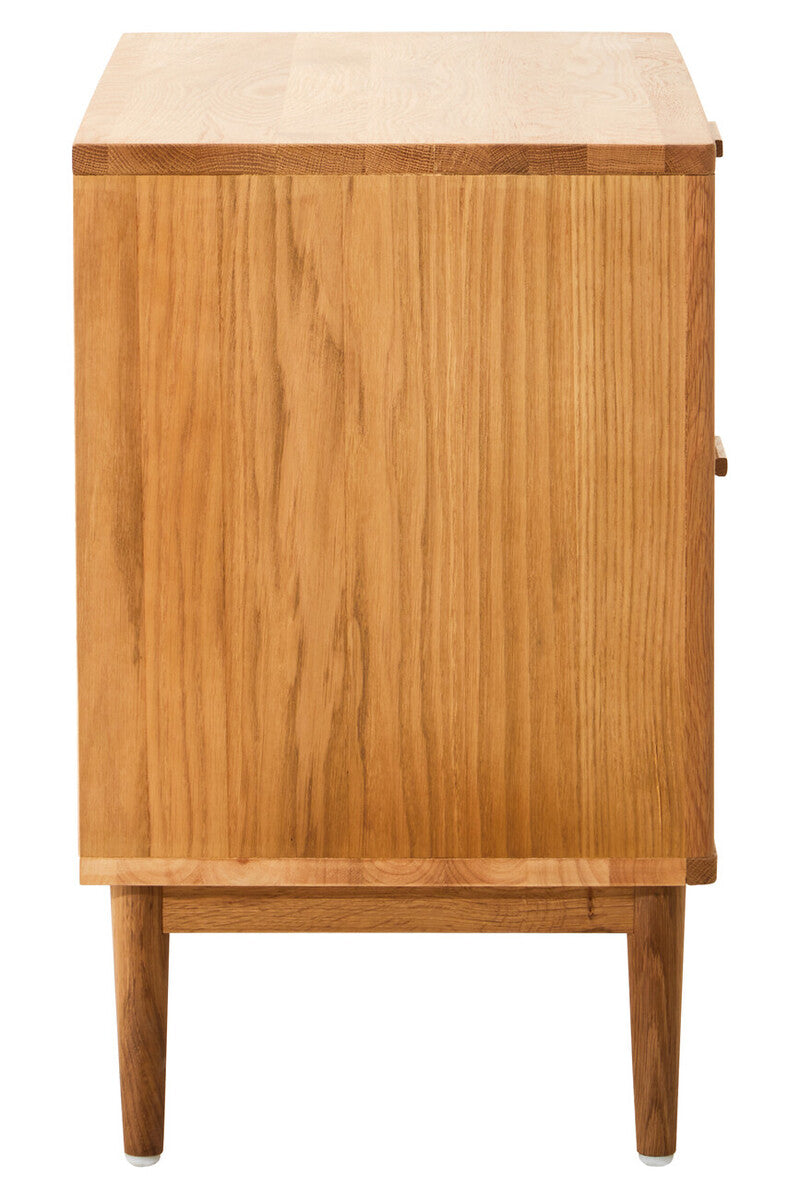 Lyon Rattan and Oak Wood Chest of Two Drawers