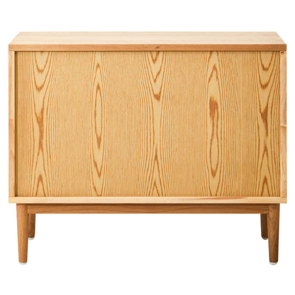 Lyon Rattan and Oak Wood Chest of Two Drawers